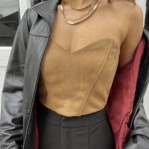 Suede bustier tube top